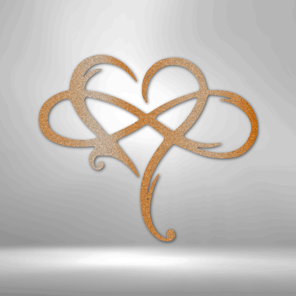 Infinity and Heart Steel Sign Laser Cut Powder Coated Home & Office Metal Wall D
